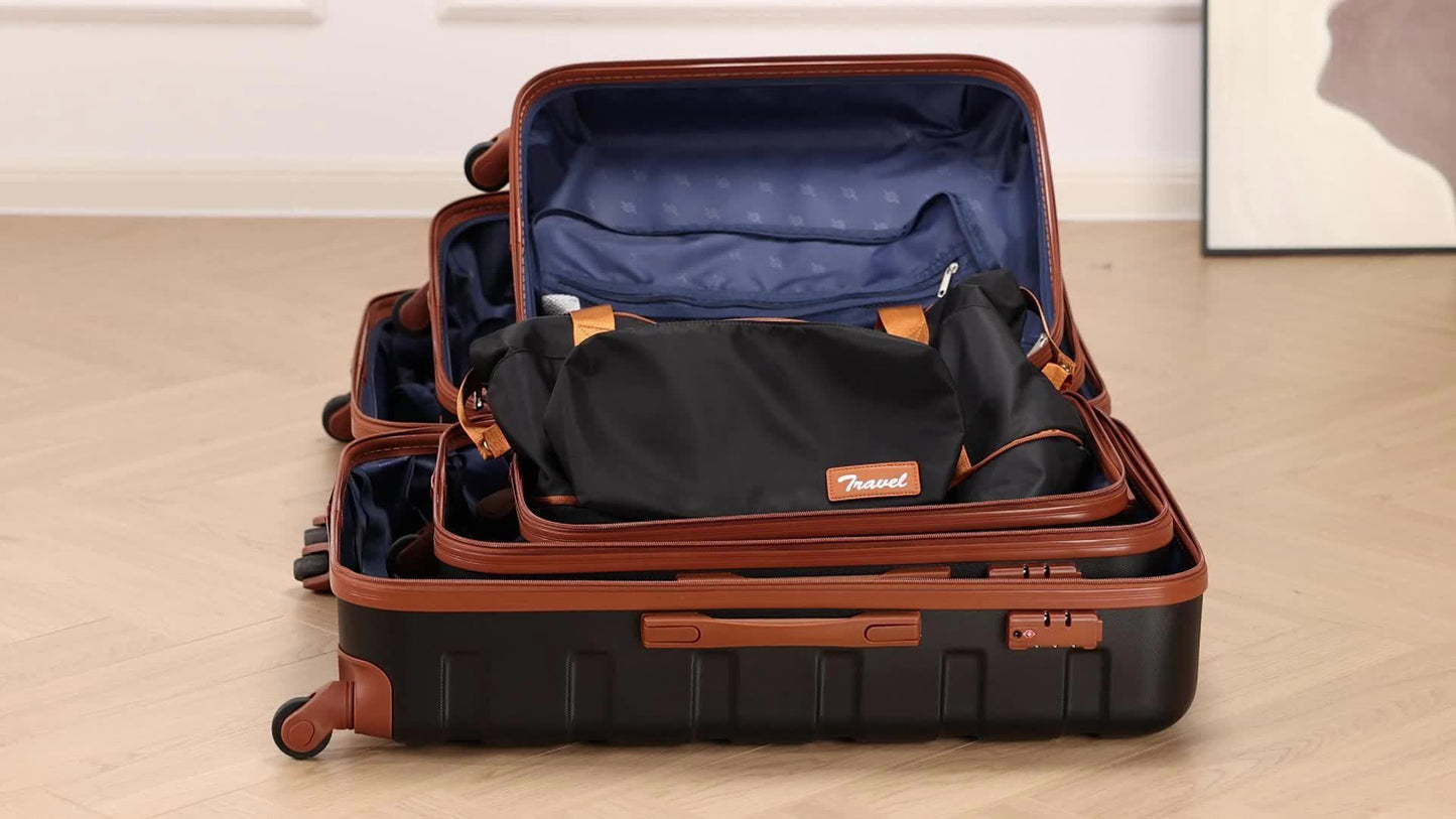 Sturdy Luggage Set With Expandable Duffle And Cosmetic Case