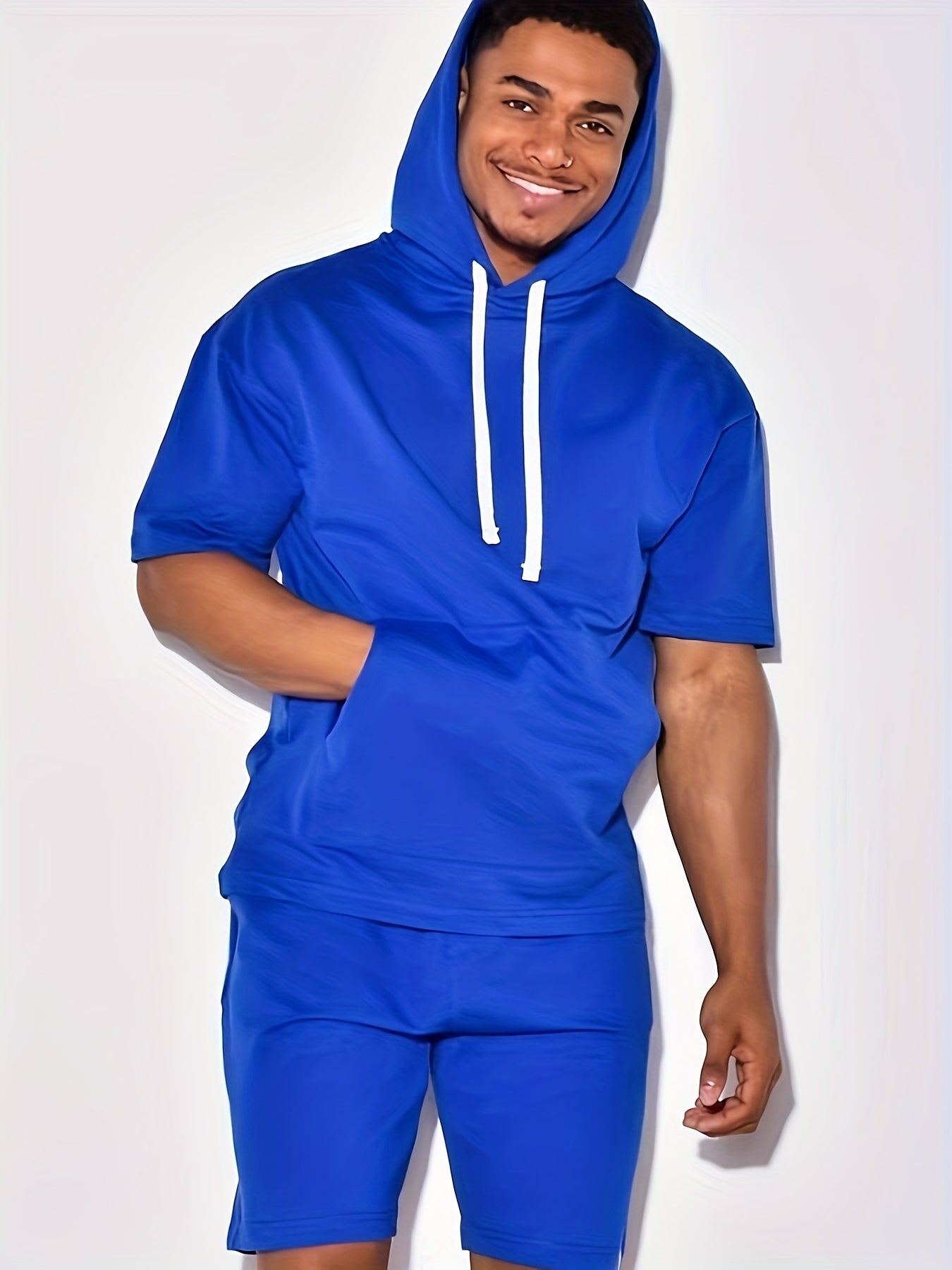 Men's 2pc Hoodie Sweatshirt And Shorts Set Spring Summer