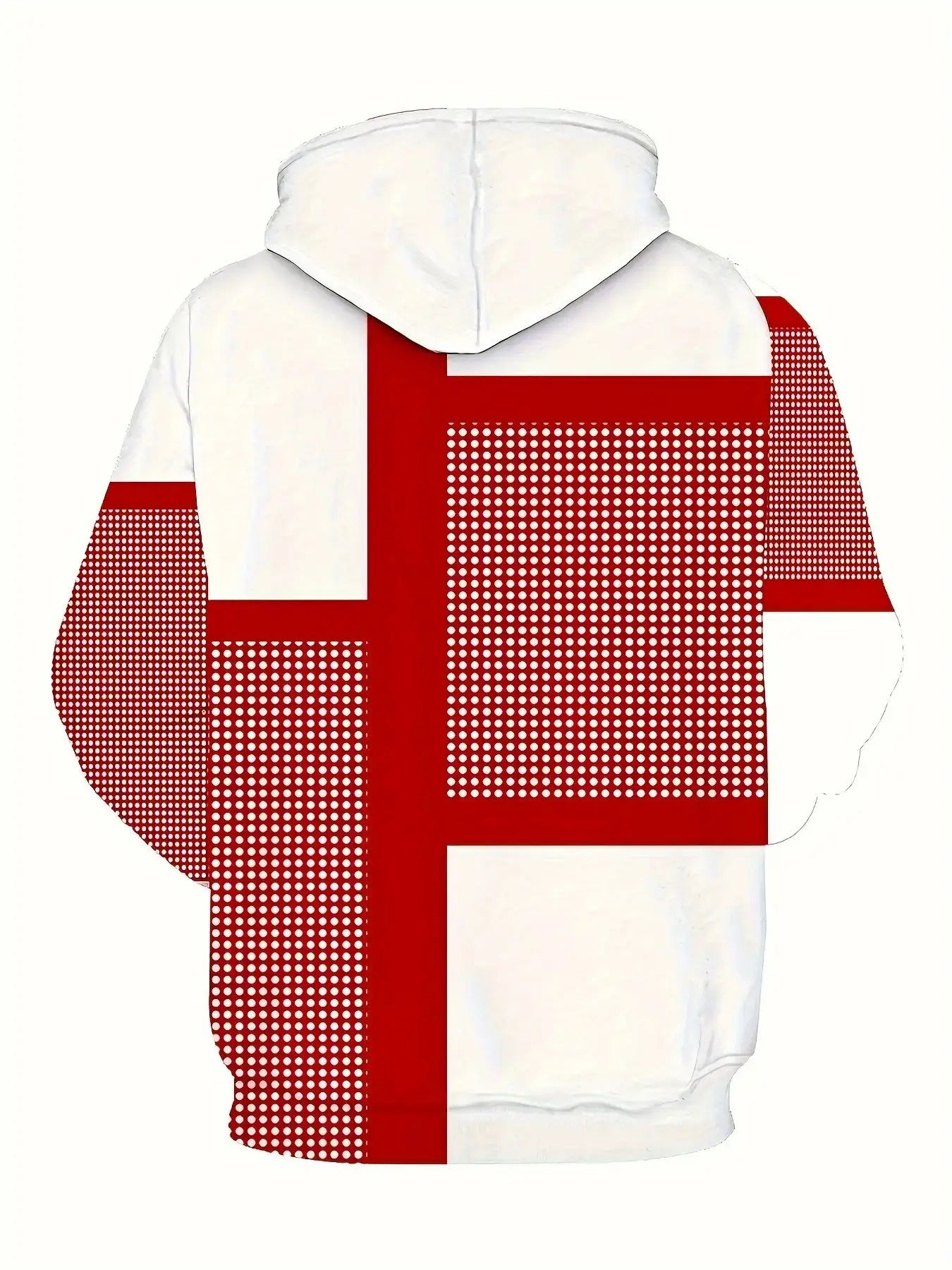 Mens Heavyweight Hoodie Geometric Pattern Sweatshirt
