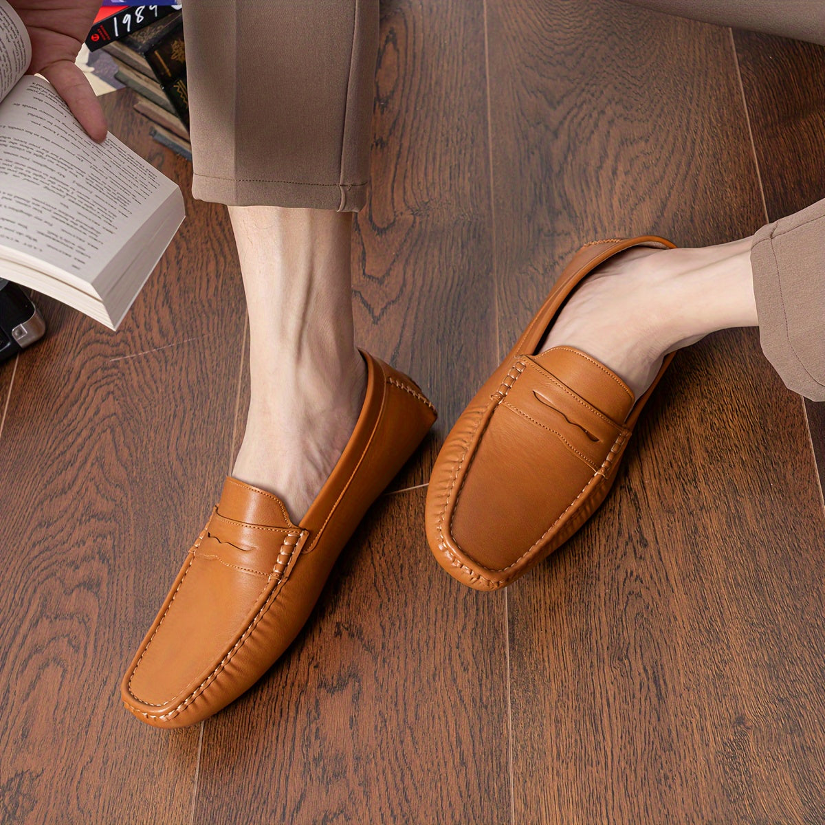 JOUSEN Mens Casual Loafers Slip On Penny Driving Shoes
