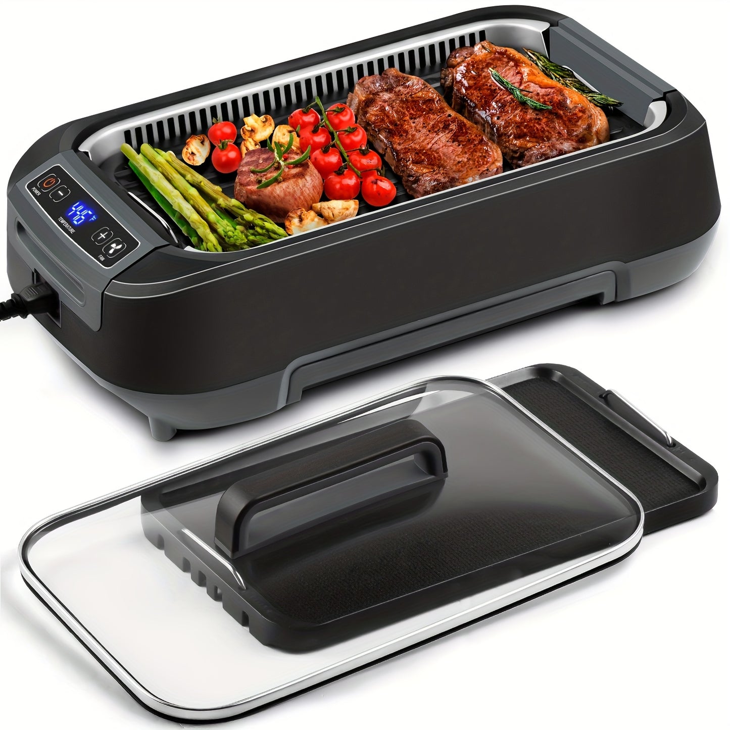 Smokeless Indoor Grill 1500W With LED Display And Extractor