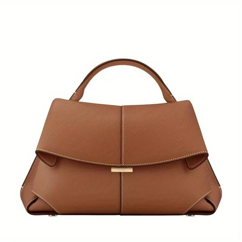 French Smile Genuine Leather Retro Shoulder Handbag Convertible