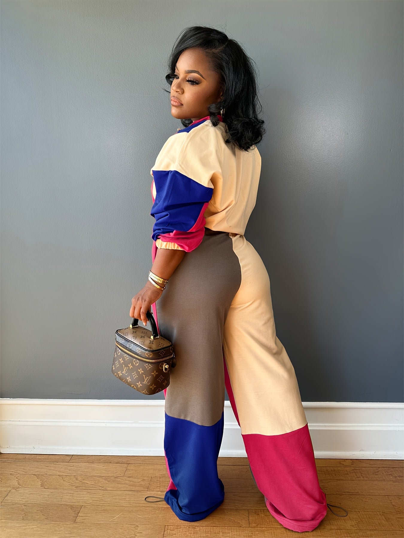 European American Style Two Piece Women Set Top And Pants