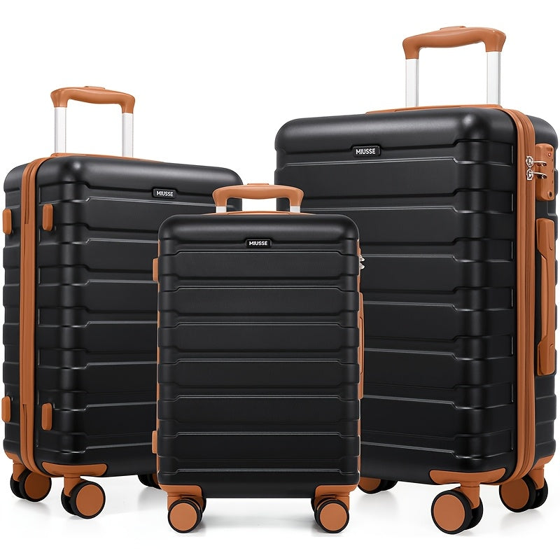 Miusse Three Piece Luggage Set ABS PC Expandable TSA Locks