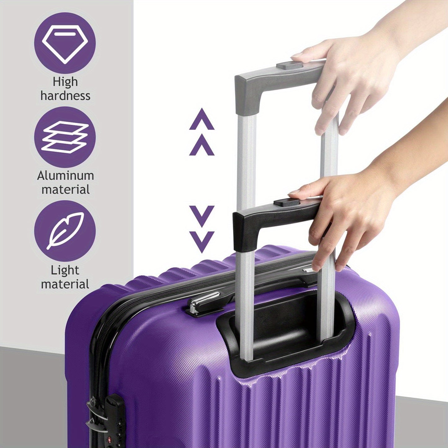 AutoForever Hard Shell Luggage 3pc With 360 Spinner Wheels