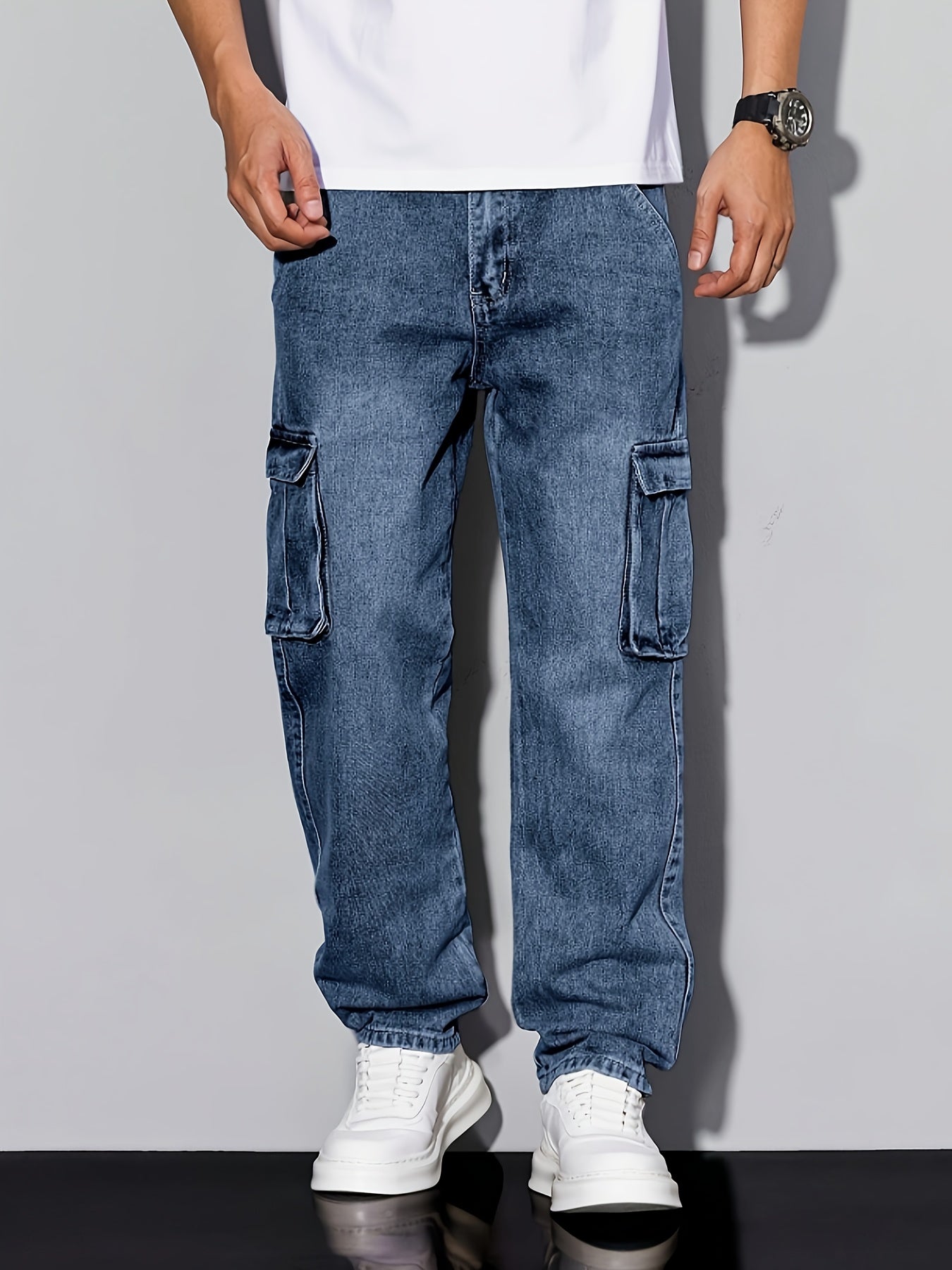 HME Men's Heavy-Duty Work Pants Denim With Utility Pockets