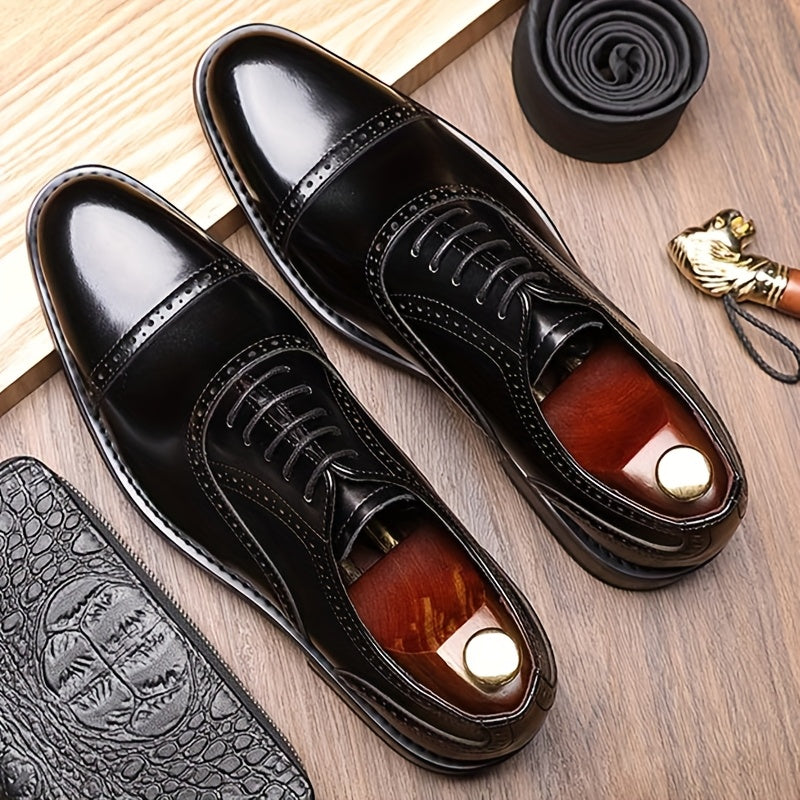JASONSTAR Brogue Cap Toe Oxford Dress Shoes For Men