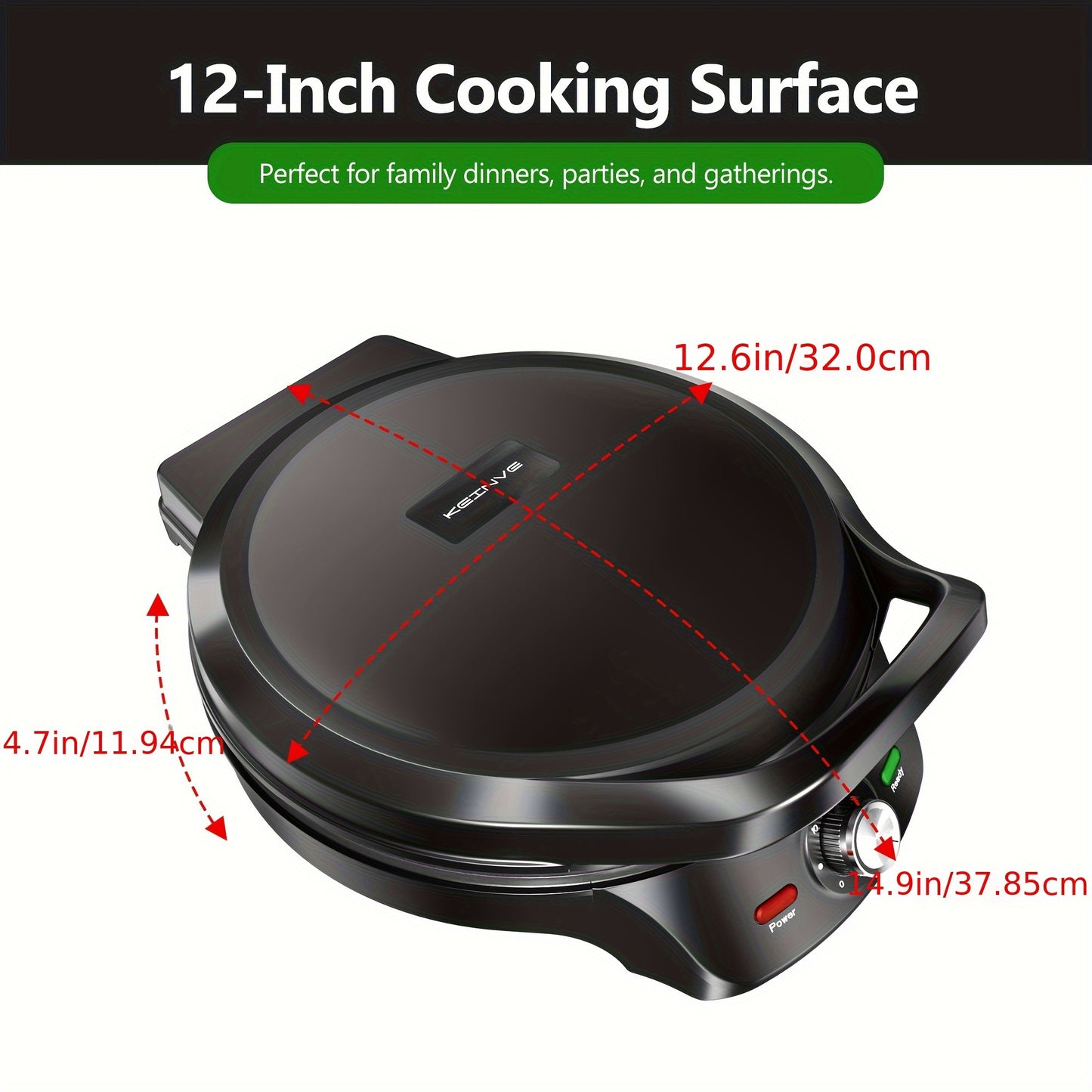 CACHOO 1500W Electric Smokeless Indoor Grill Pizza Maker
