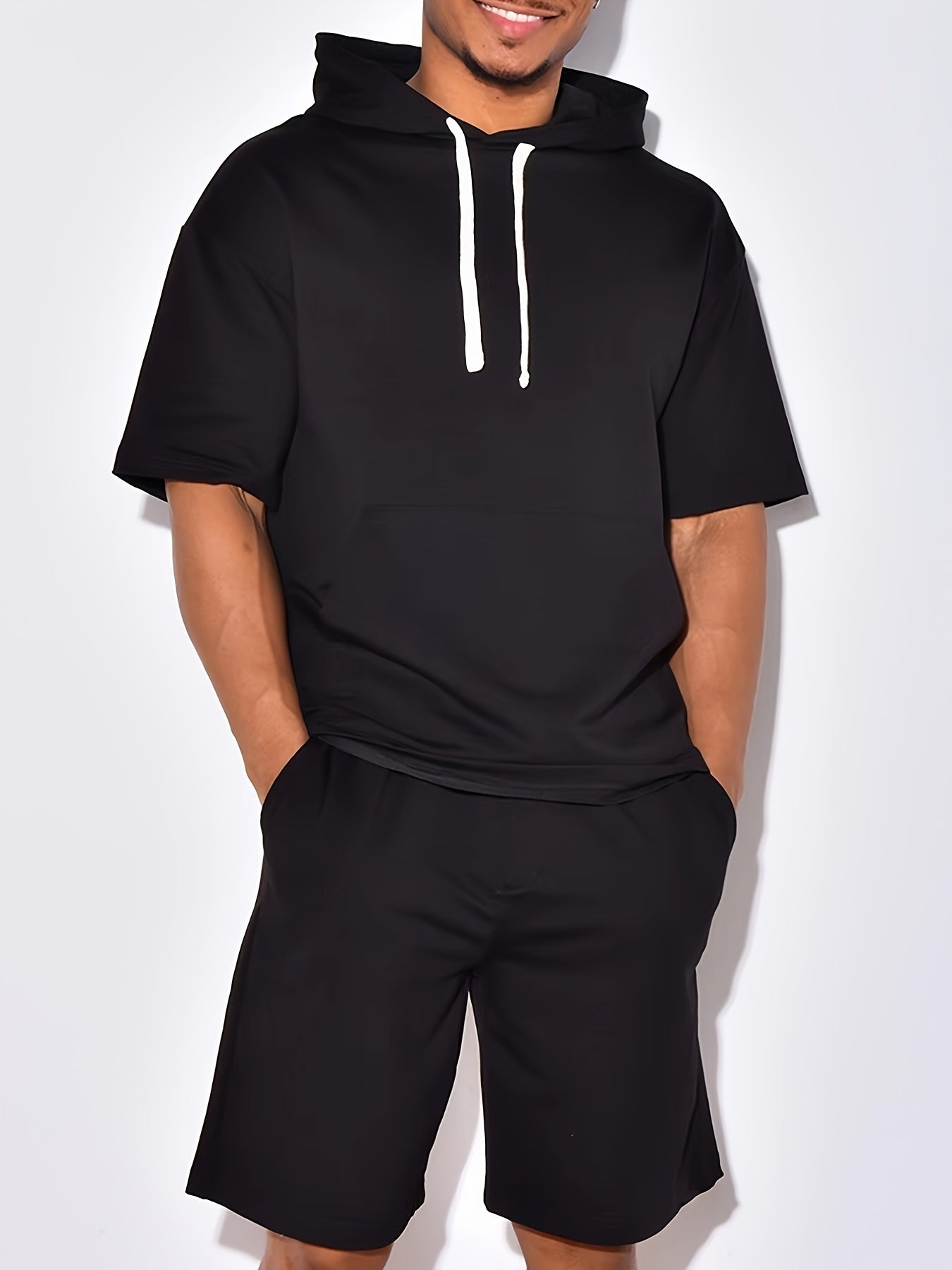 Men's 2pc Hoodie Sweatshirt And Shorts Set Spring Summer