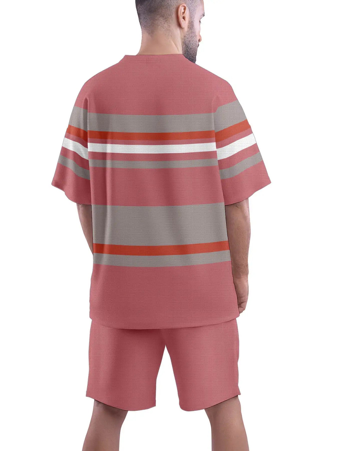 Mens Striped Athletic Set 2pc Breathable Polyester Quick Dry