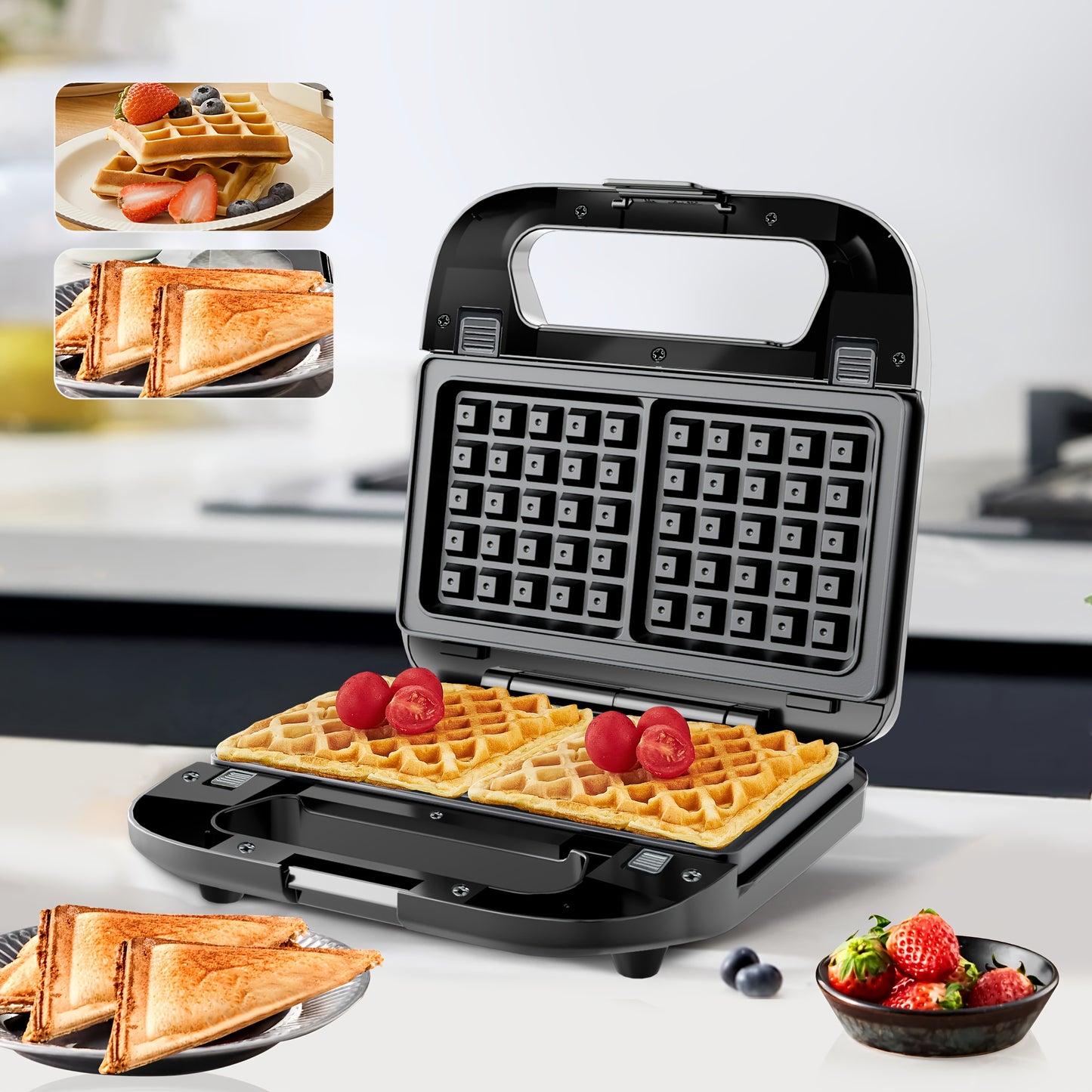 CACHOO Electric Smokeless Grill Three In One Indoor Griddle