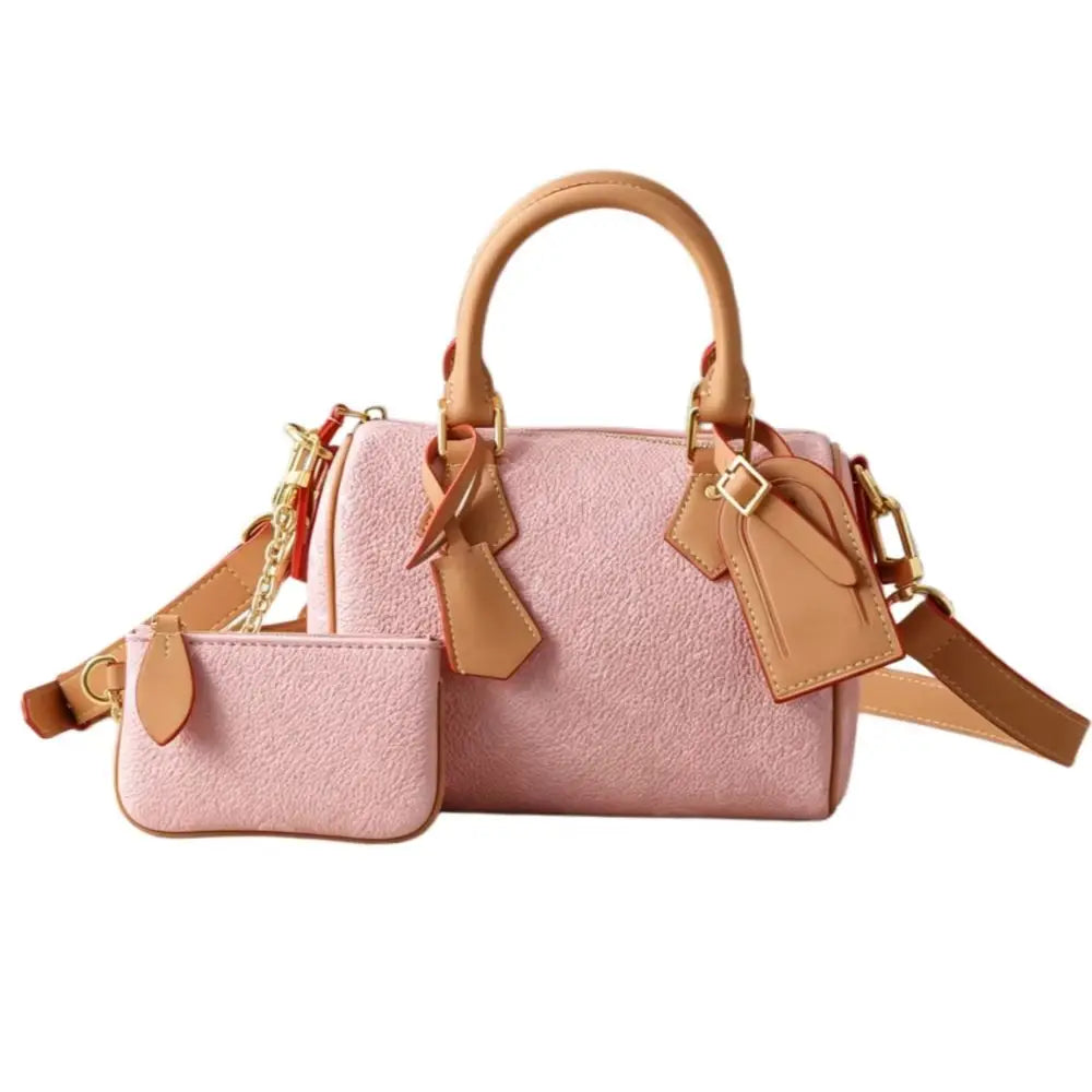 Fashion New Design Luxury Women's Bag 22x14x17.5cm Speed Pink Portable Handbag With Shoulder Strap Without Box