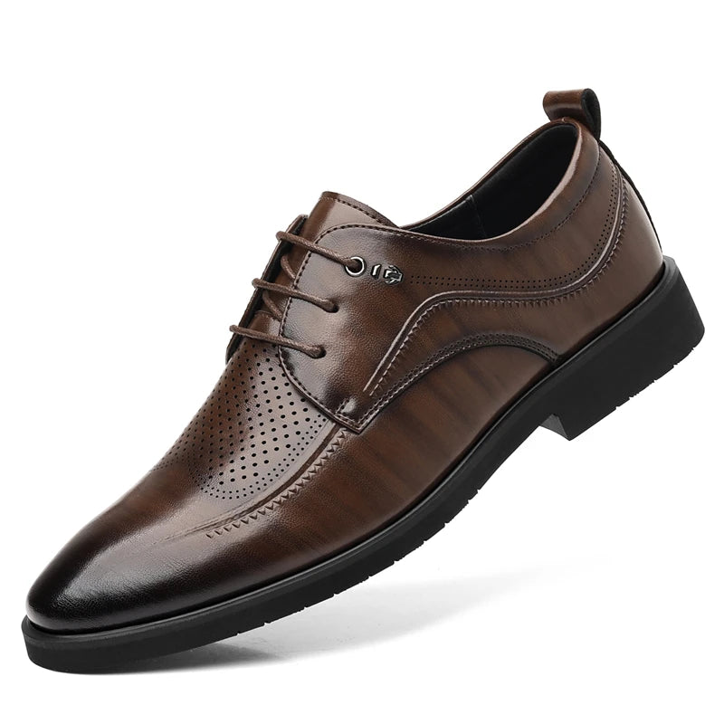 Mens Summer Breathable Leather Derby Shoes British Style SJ25021