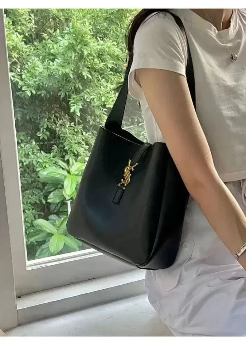 Guangdong Designer Shiny Leather Bucket Bag Women 2 In 1