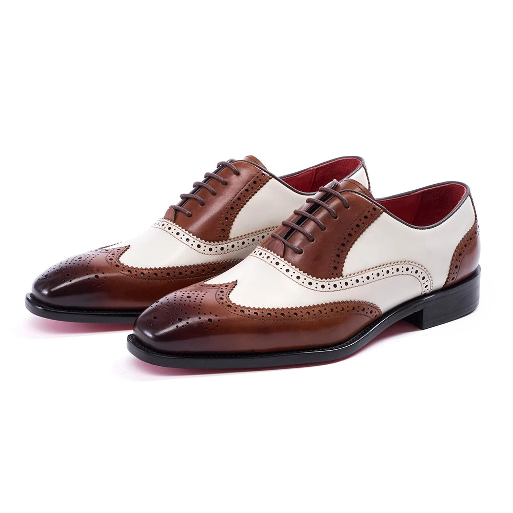 Felix Chu Mens Leather Oxford Dress Shoes Retro Baroque Style