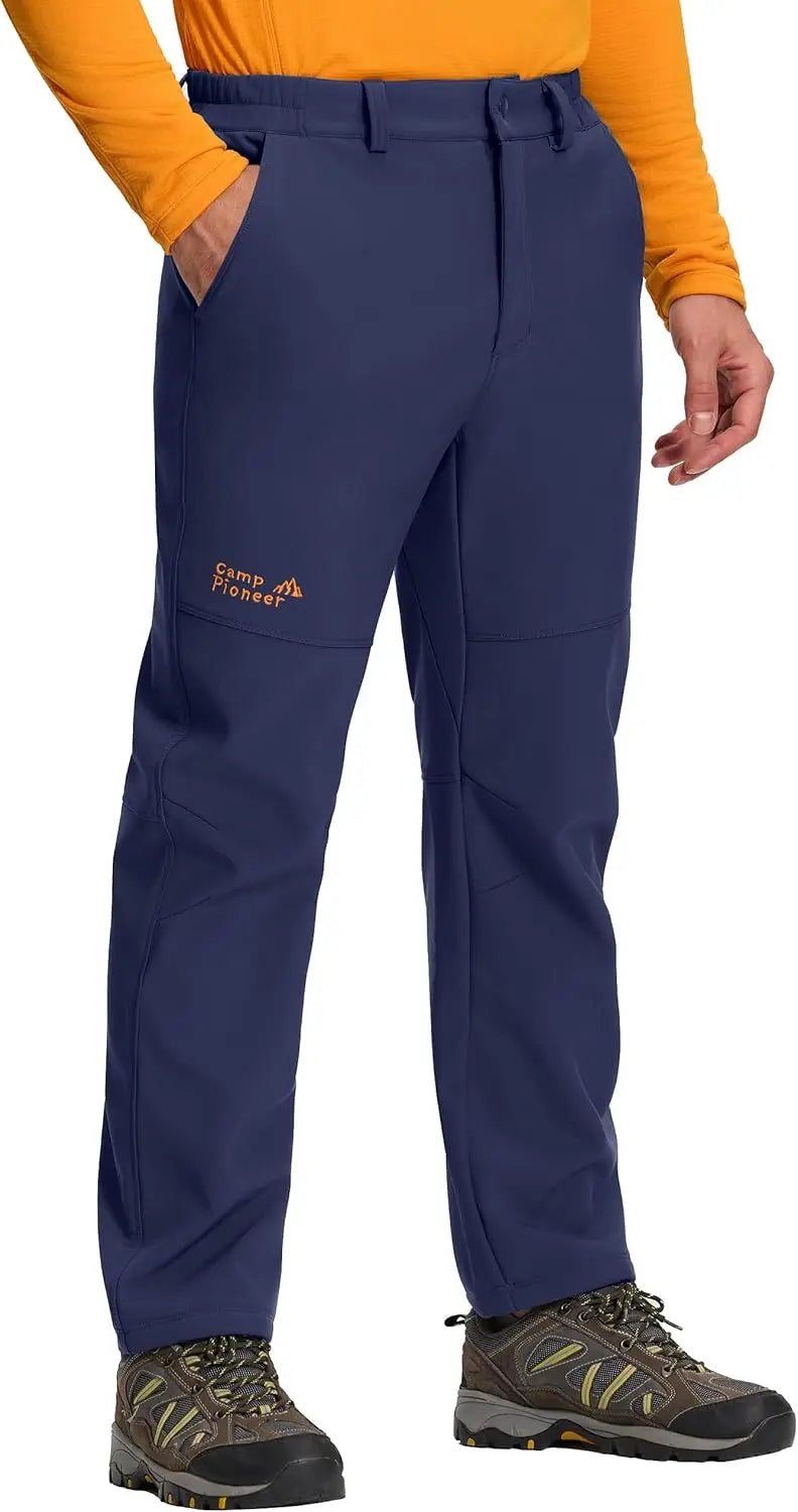 Pioneer Camp Men's Fleece Lined Hiking Pants Insulated Waterproof Softshell Winter Warm Work Snow Ski Pants Snowboard