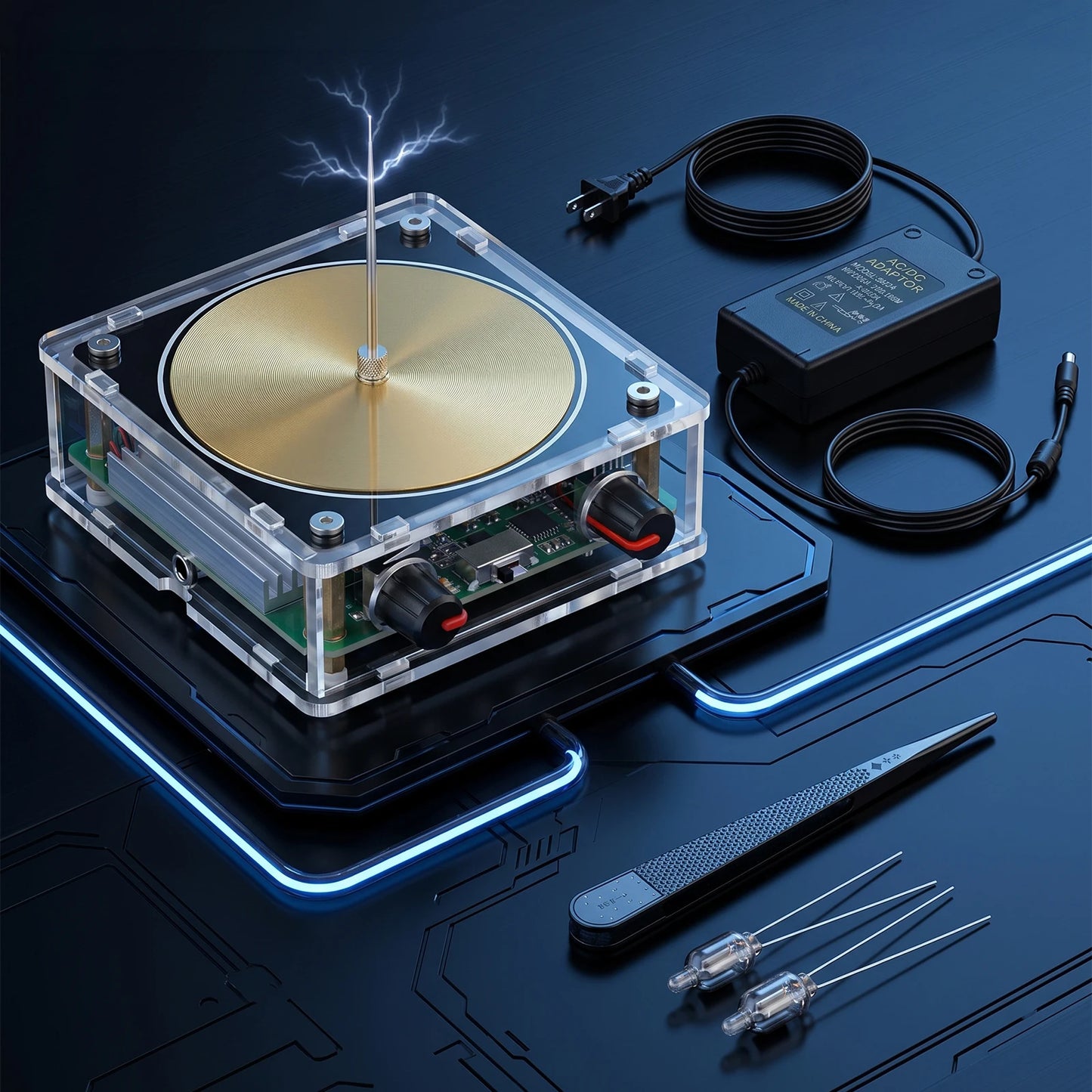 Music Coil Bluetooth And AUX Music Box With Interactive Lightning Show Sound Reactive Plasma Arc Desktop Display