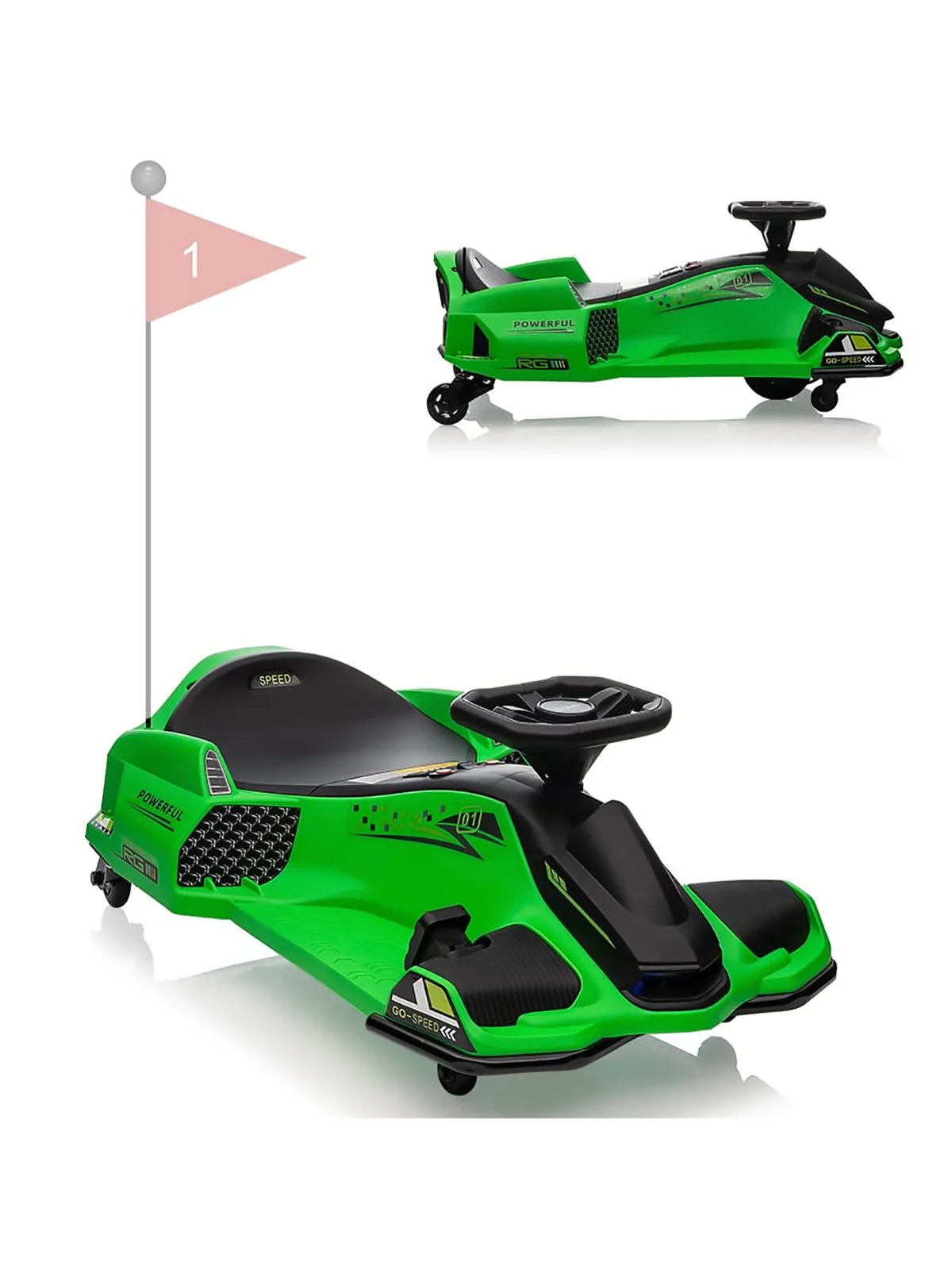HiMiss Kids Electric Brushless Drift Go Kart Ride On