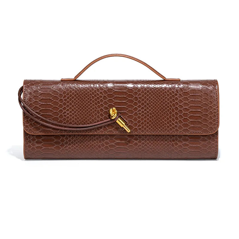 Crocodile Pattern Top Handle Evening Bag For Women Fashion