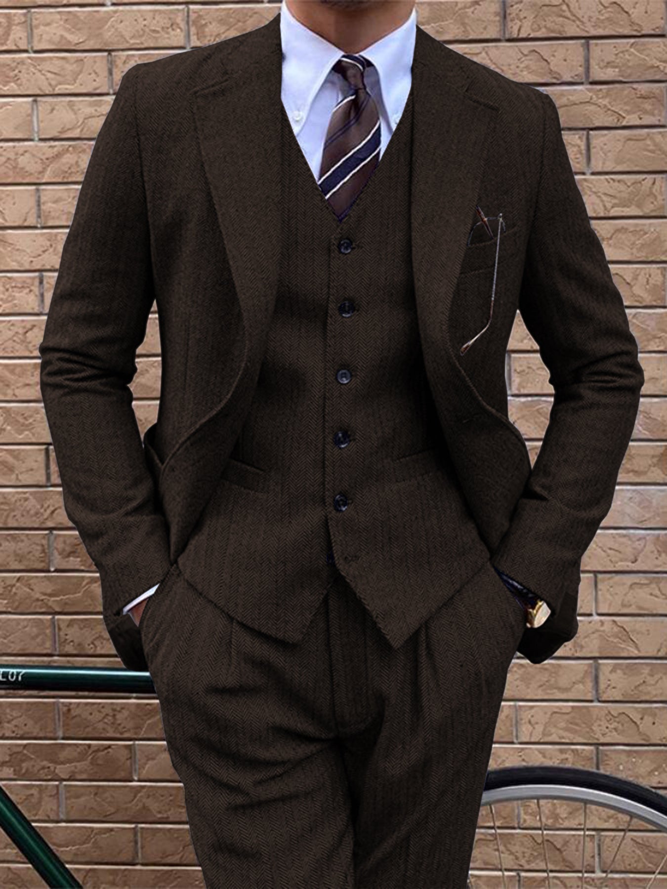 Naples Cotton Linen Men Suit Two Piece Slim Fit Tuxedo Set