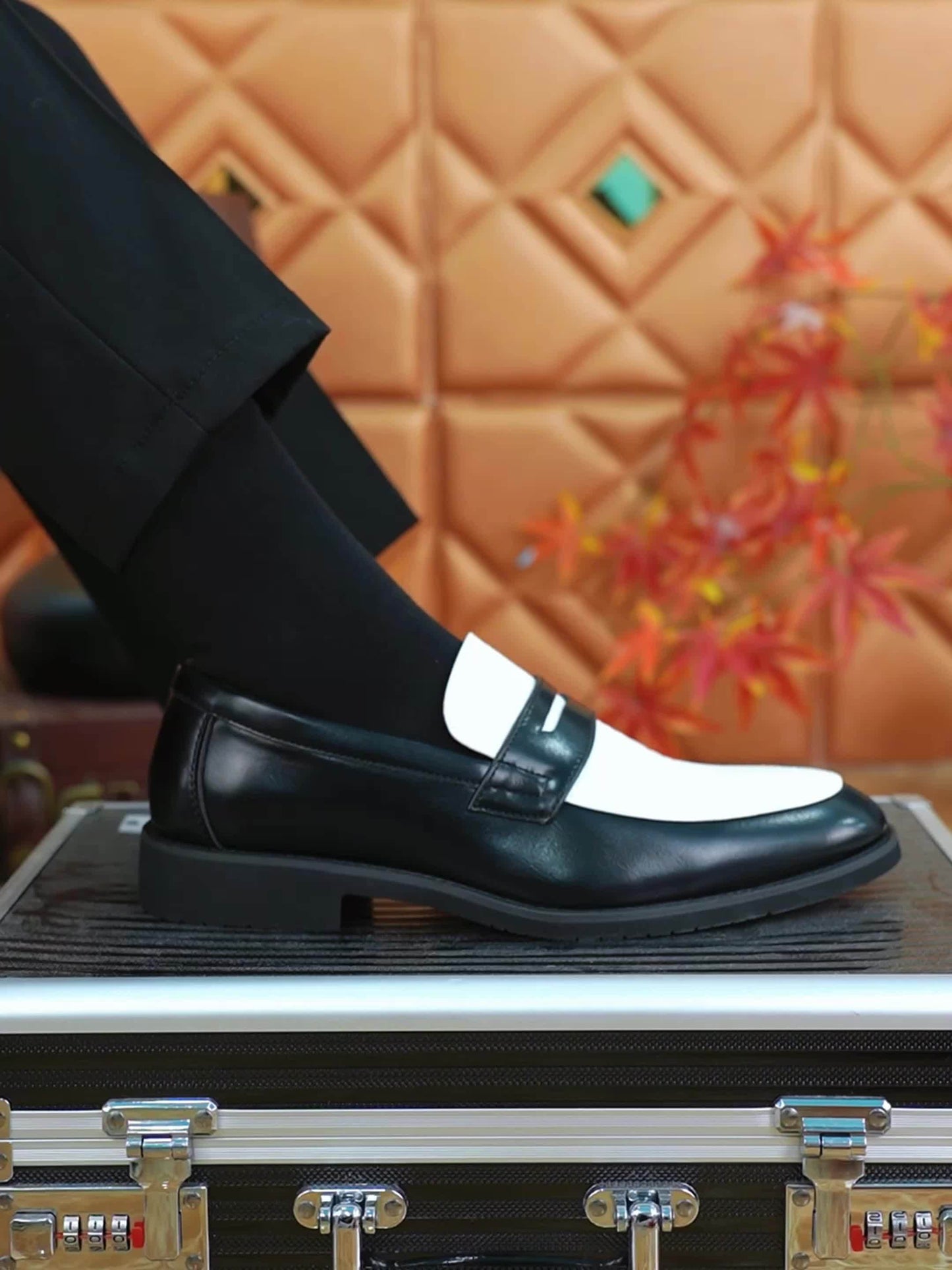 Two Tone Penny Loafers For Men Slip On Formal Shoes