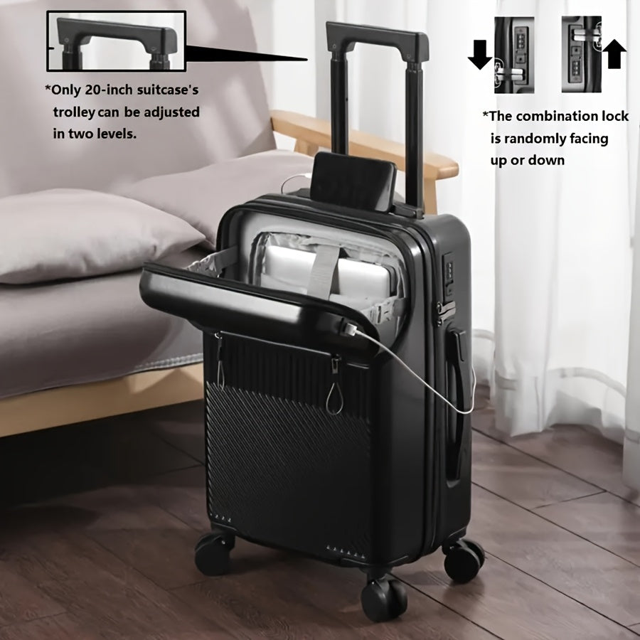 1pc 20 Inch Luggage, Travel Function Boarding Case, Luggage with Password Lock And Wheels, Suitable for Daily Use As A Neutral Bag Big Capacity Suitcase