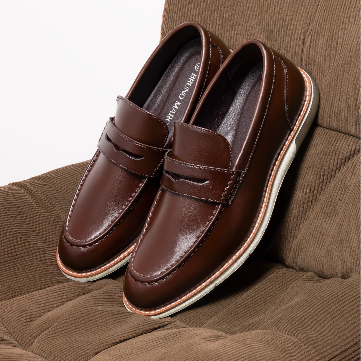 BRUNO MARC Men Slip On Penny Loafers Vegan Dress Shoes