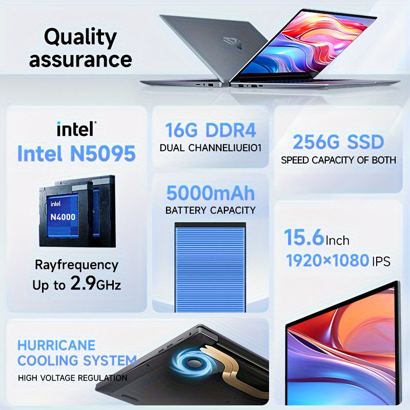 Suxi Laptop Intel N5095 Quad Core 16GB DDR4 256GB Storage