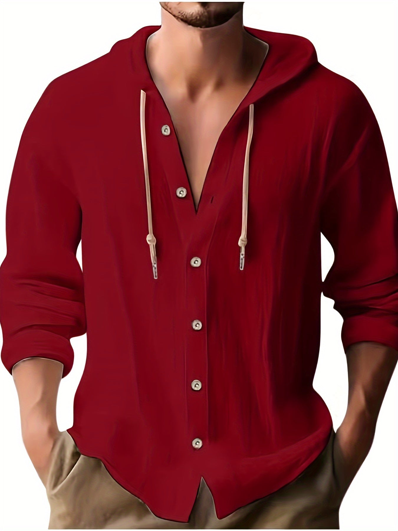 SCACTO Hooded Mens Sports Casual Shirt For Weekend Wear