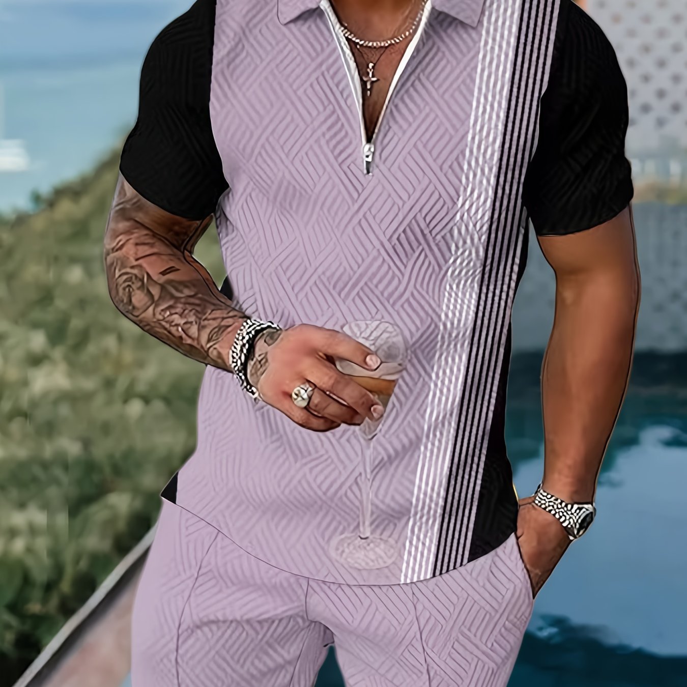 2Pc Men's Casual Sportswear Set 3D Printing T Shirt Shorts