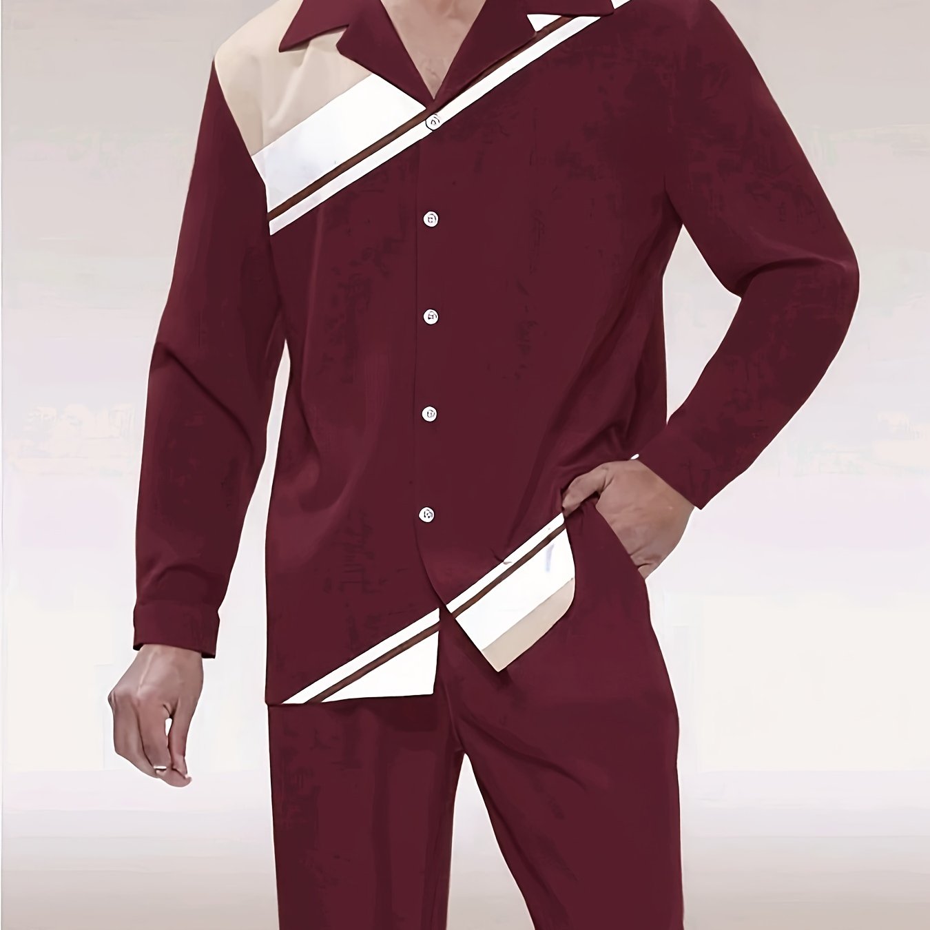 Halloween 2 Piece Men Long Sleeve Shirt And Trousers Set Outfit