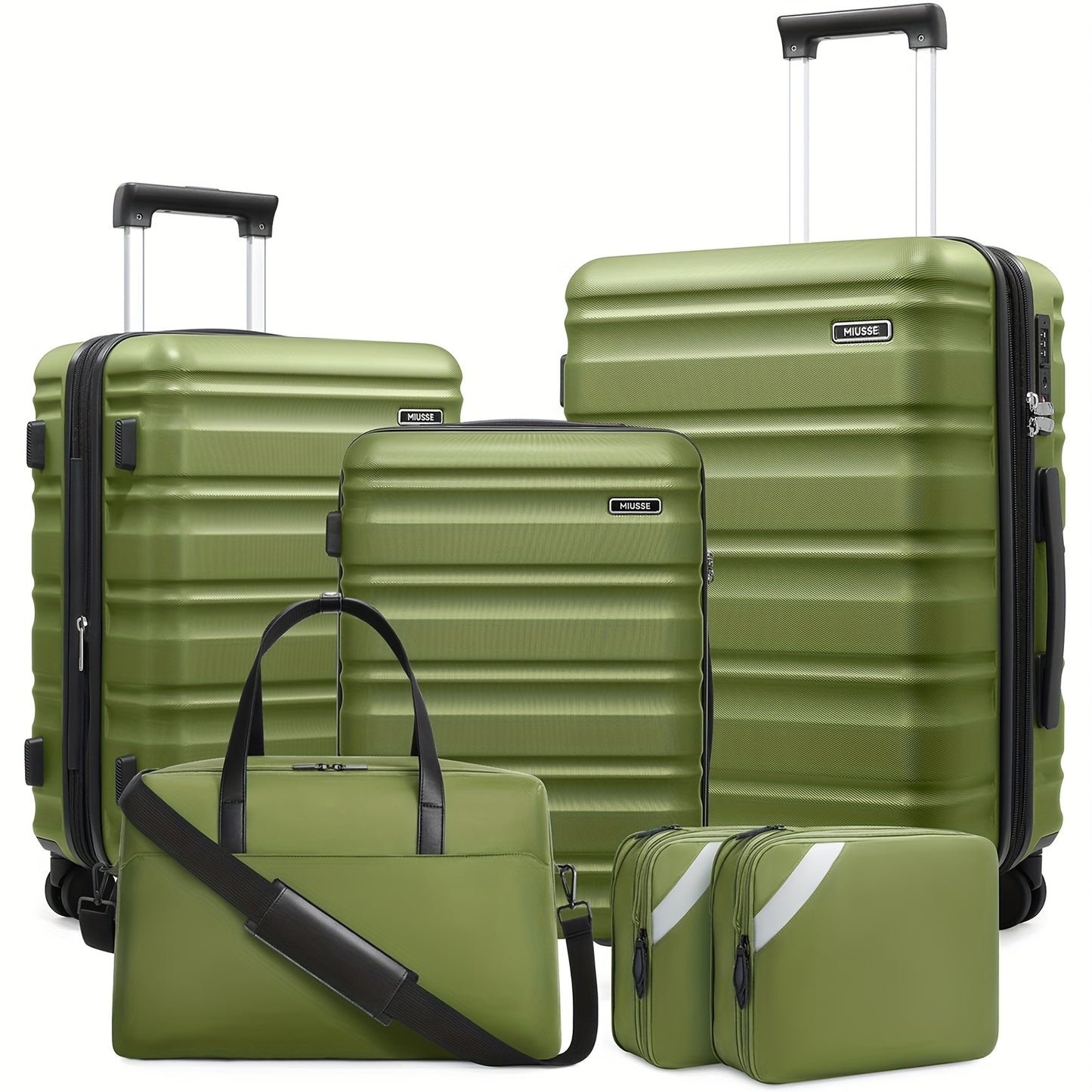 Suitcase Set 6pcs, 20/24/28 IN Expandable Carry On Luggage With TSA Lock Spinner Wheels Telescopic Handle, PC Hard Shell Luggage Set