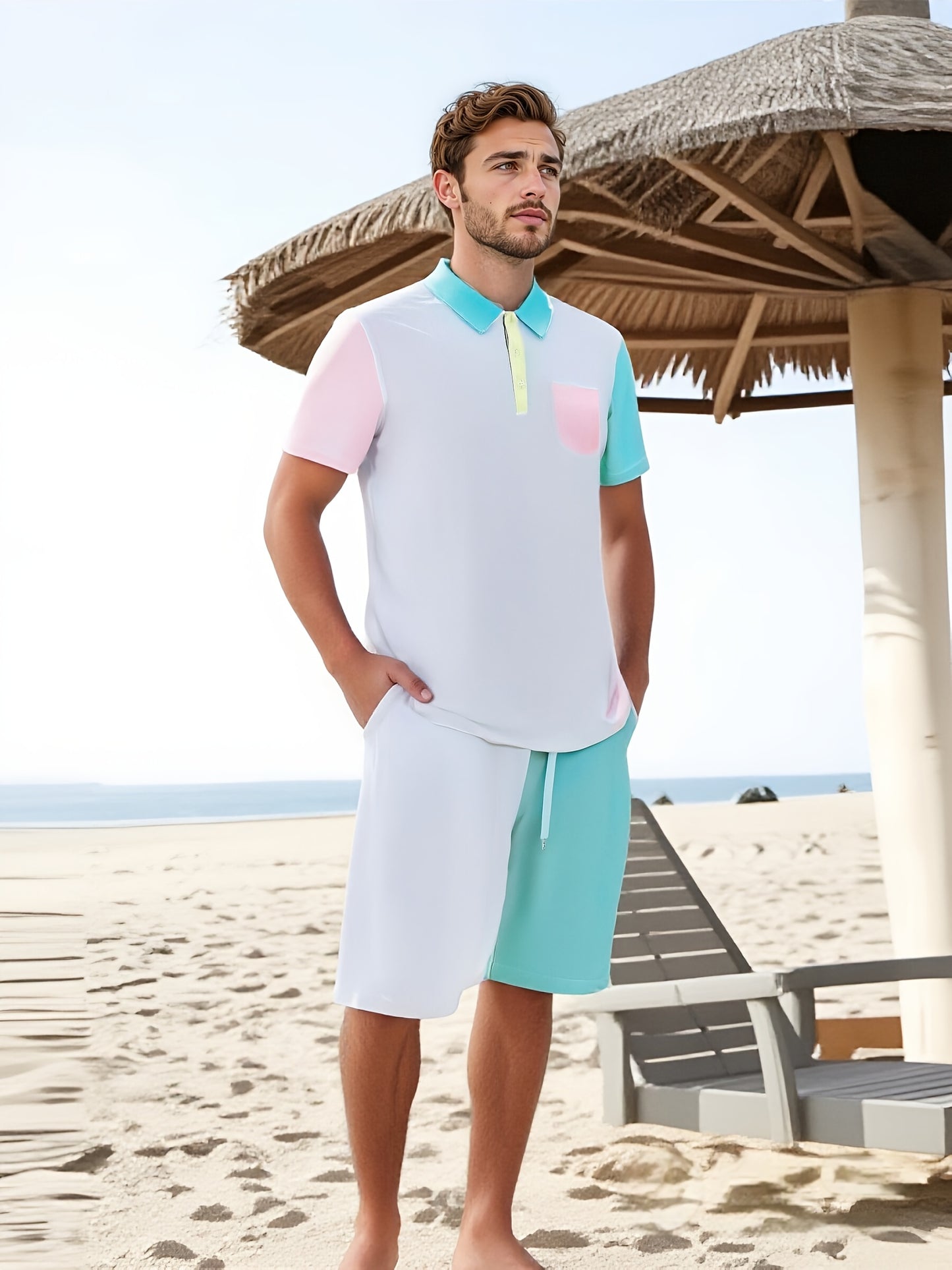 Spo Men Polo Shirt And Sweat Suit With Elastic Pockets