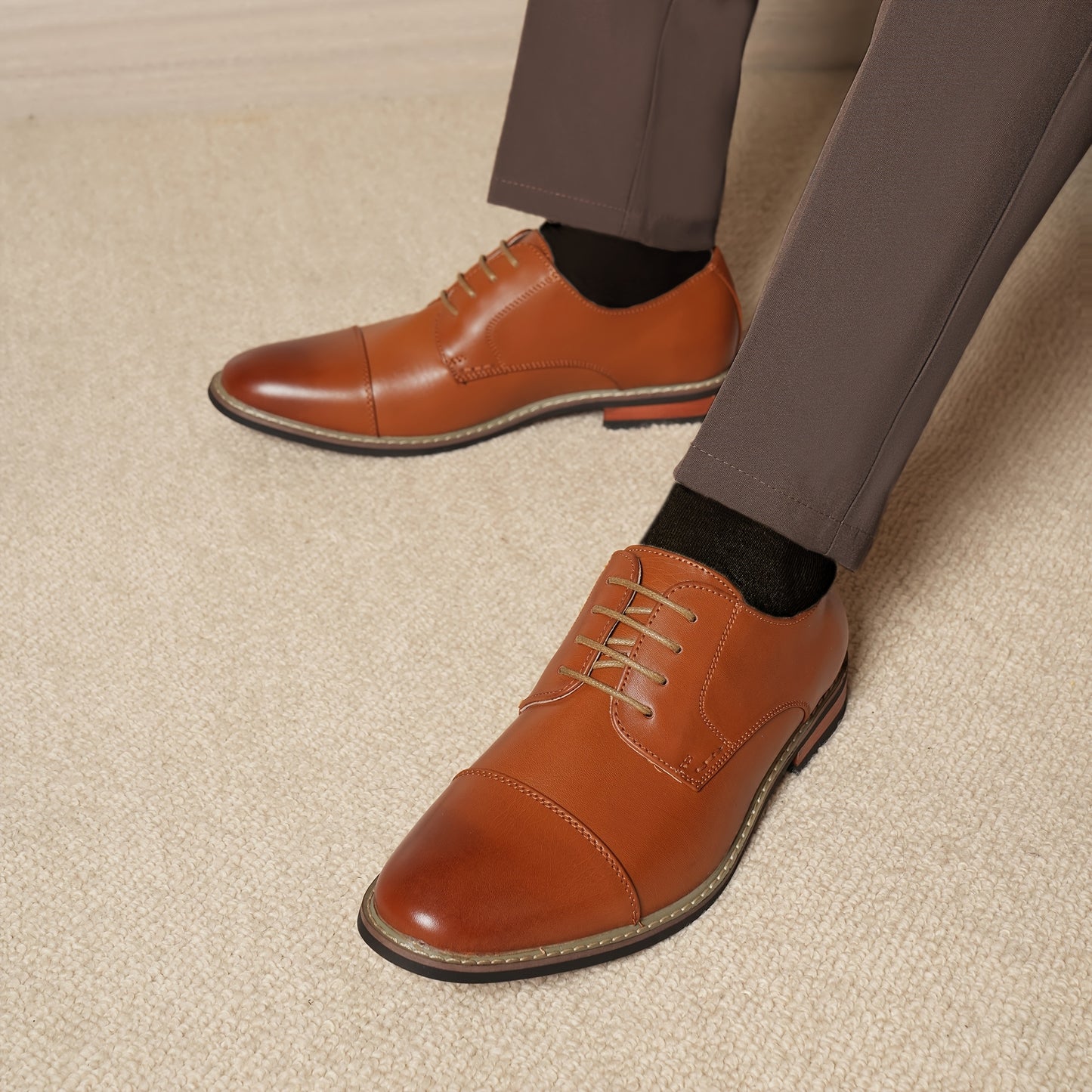 Bruno Marc Mens Lined Dress Oxfords Lace Up Shoes PU