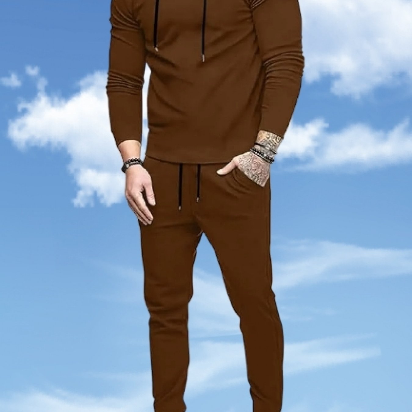 Men's Two Piece Sweatsuit Set Hooded Jogger Tracksuit