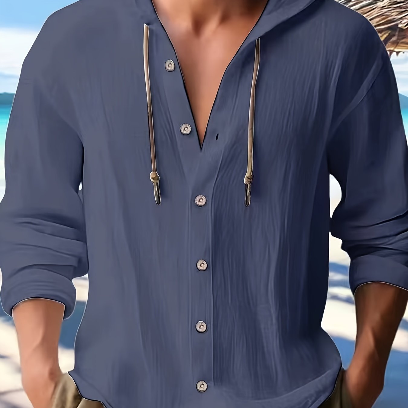 SCACTO Hooded Mens Sports Casual Shirt For Weekend Wear