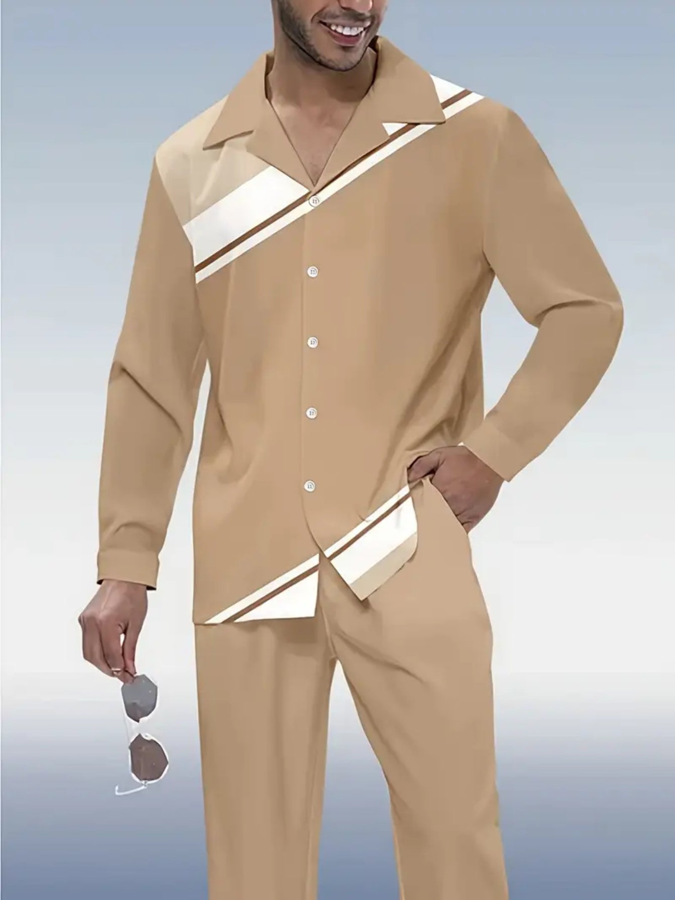 Halloween 2 Piece Men Long Sleeve Shirt And Trousers Set Outfit