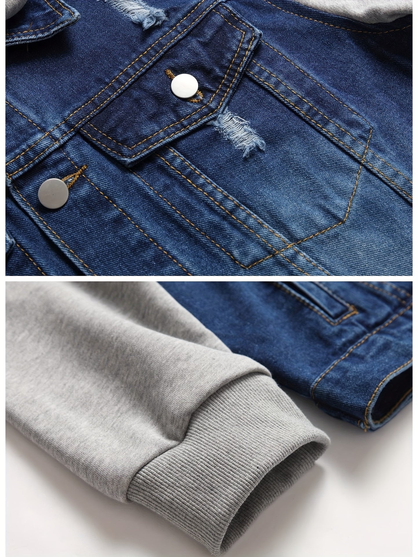 LZLER Hooded Denim Jacket For Men Casual Slim Fit Style