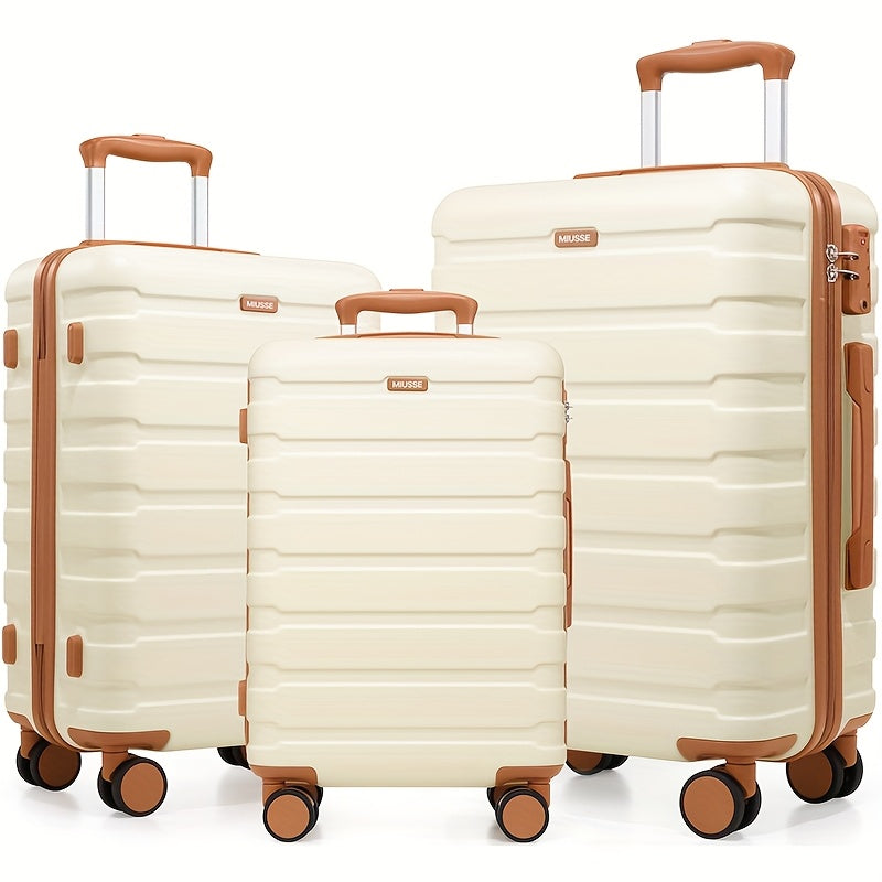 Miusse Three Piece Luggage Set ABS PC Expandable TSA Locks