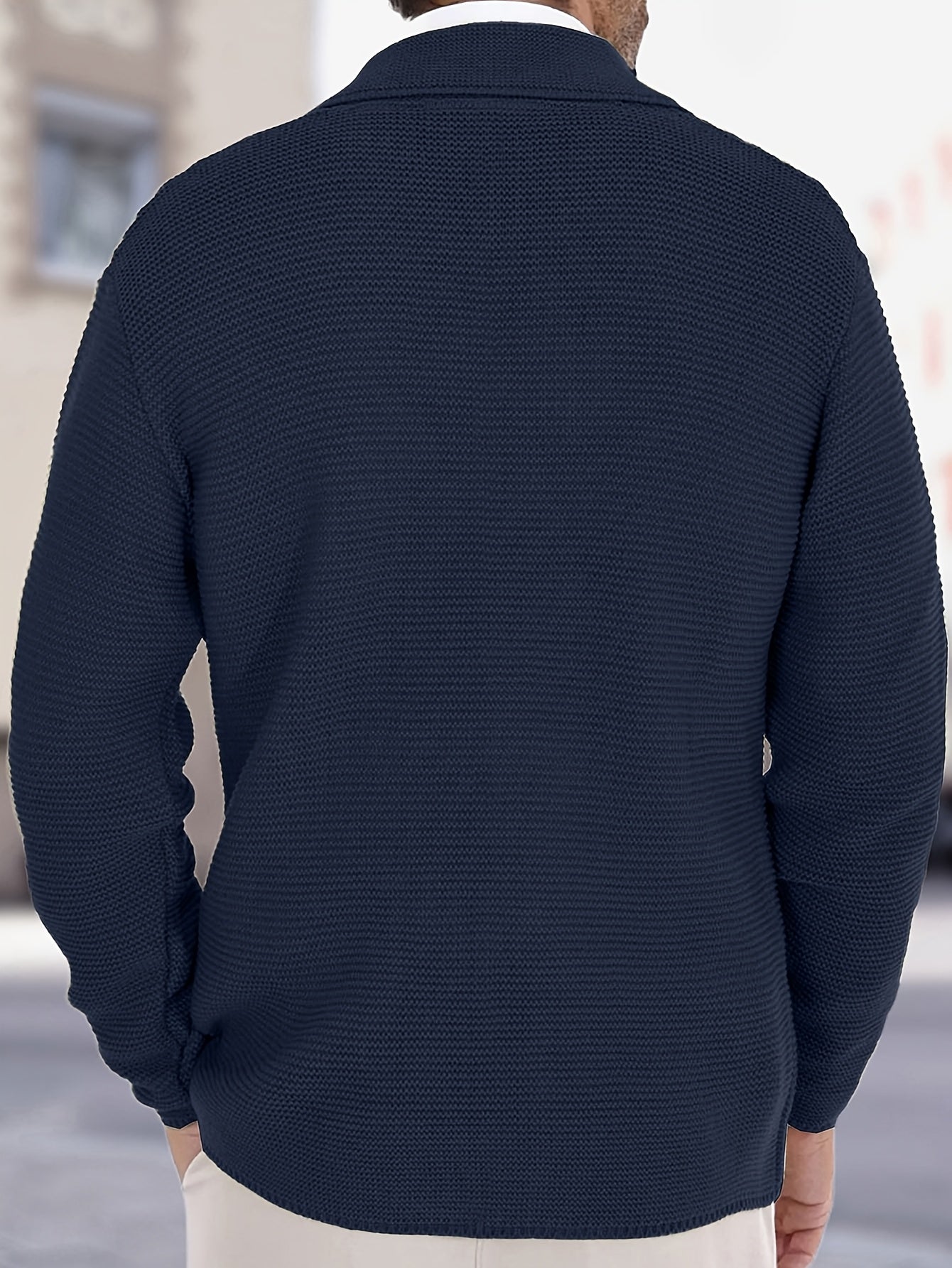 Mens Casual Knit Cardigan With Golden Tone Buttons Included