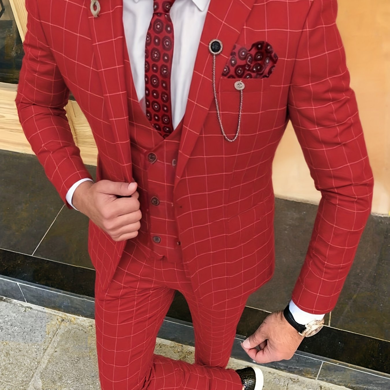 Mens Stylish 3Piece Suits For Formal Wedding Bestman Prom