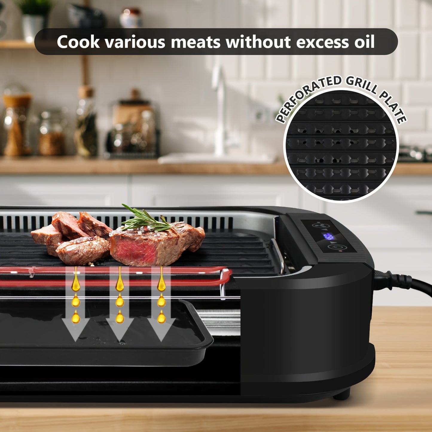 Commercial Electric Rotisserie Grill 1500W Turbo Extractor