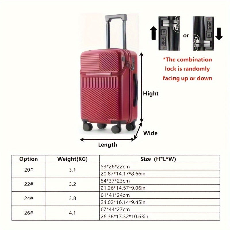 1pc 20 Inch Luggage, Travel Function Boarding Case, Luggage with Password Lock And Wheels, Suitable for Daily Use As A Neutral Bag Big Capacity Suitcase