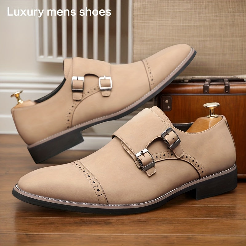 Mens Plus Size Fashion Formal Shoes Square Toe Casual