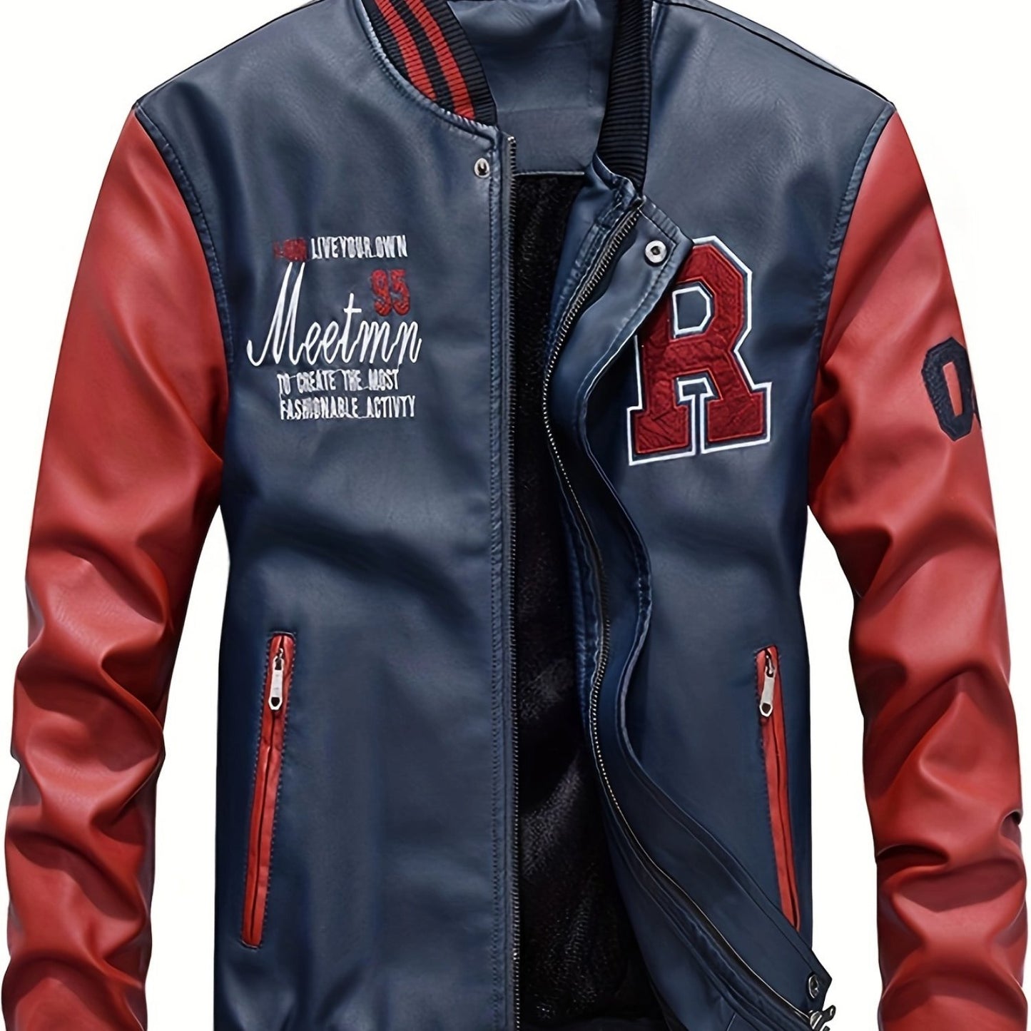 Mens Jacket Casual Baseball Stand Collar Slim Fit Coat