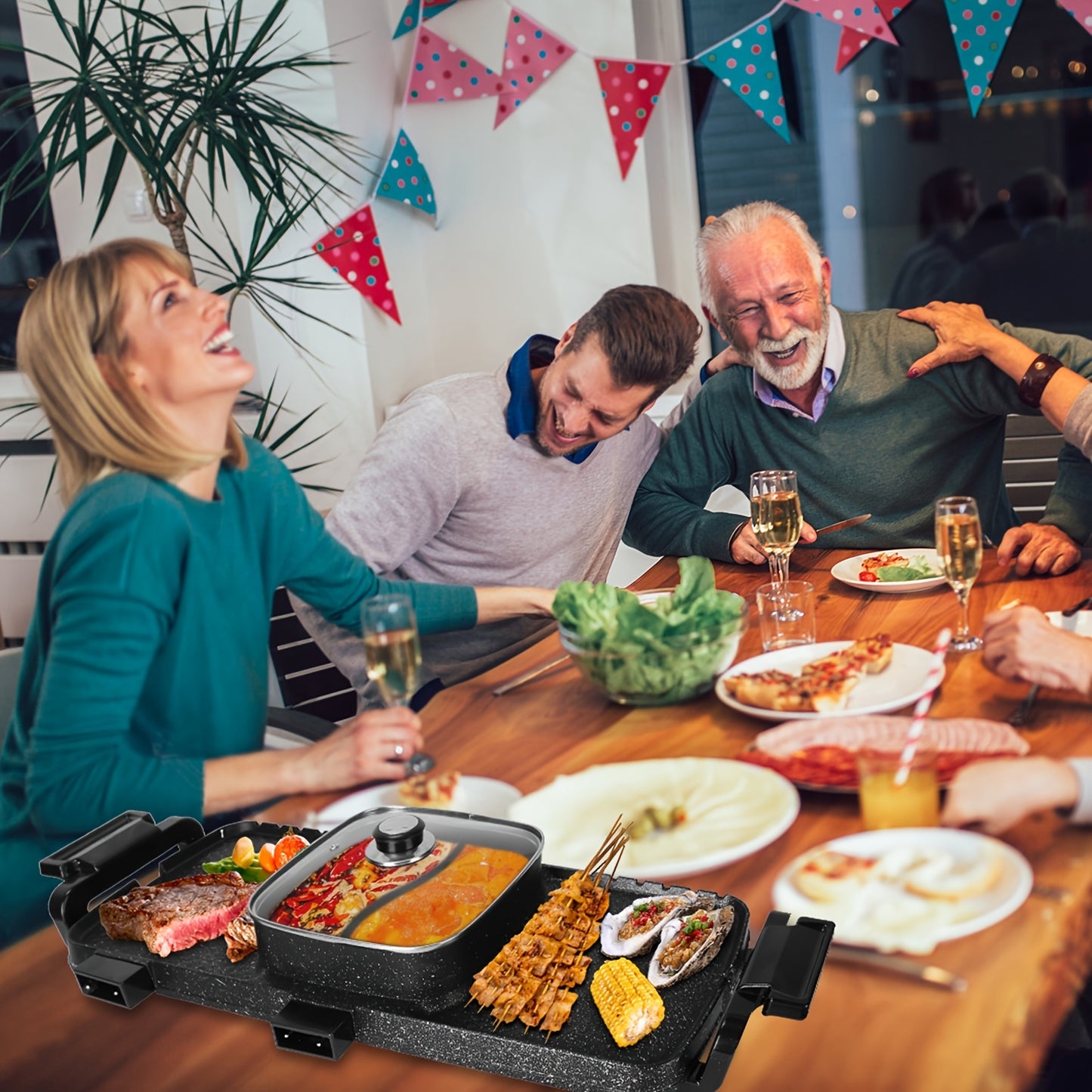 TAOTRONICS 2 In 1 Electric Hot Pot And Grill Smokeless