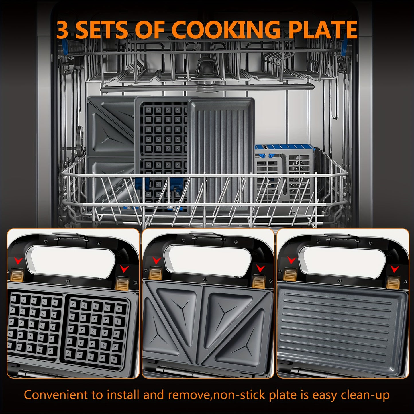 CACHOO Electric Smokeless Grill Three In One Indoor Griddle