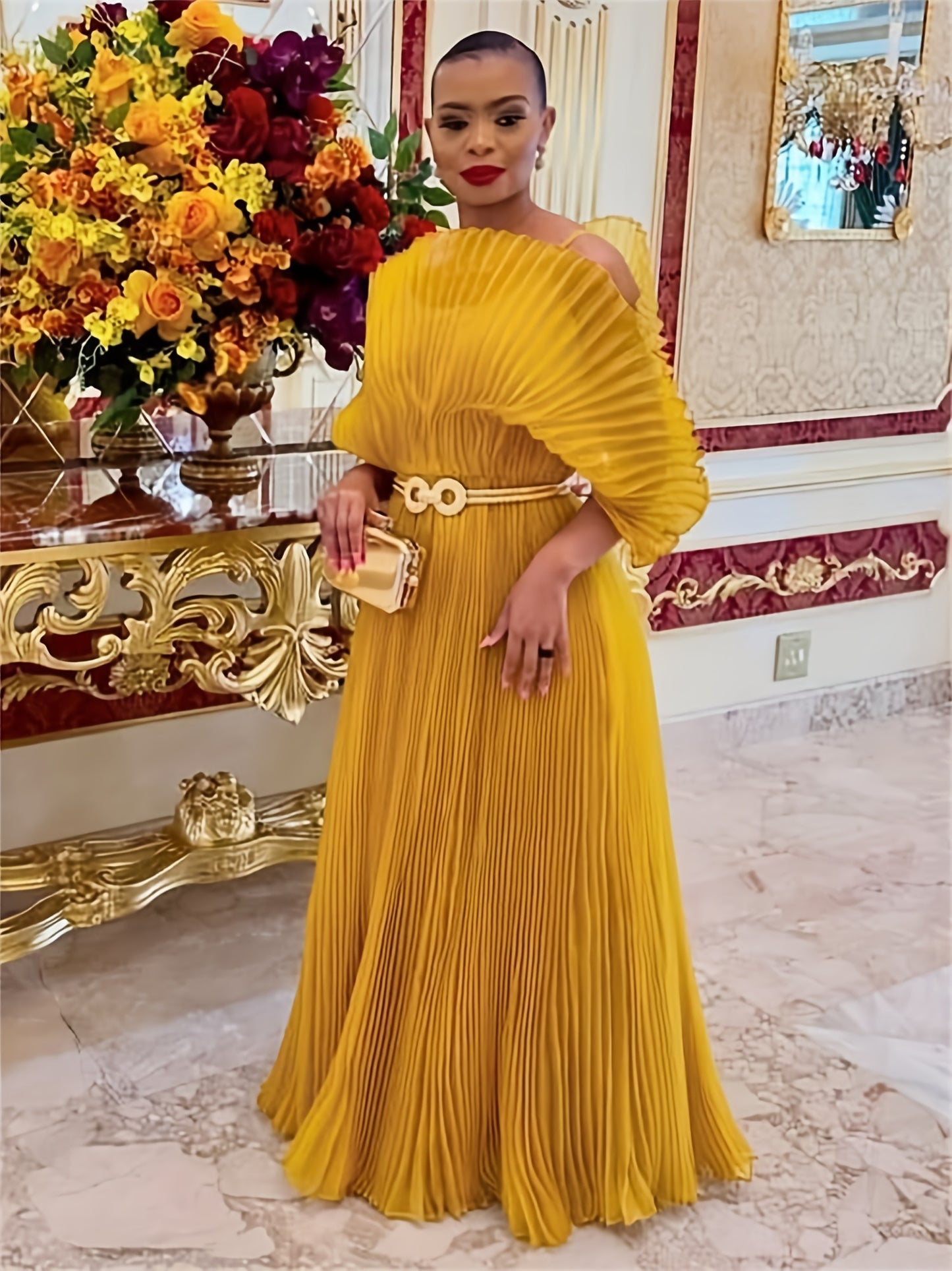 Pleated Maxi Dress Formal Mesh Naija Styles And Fashion