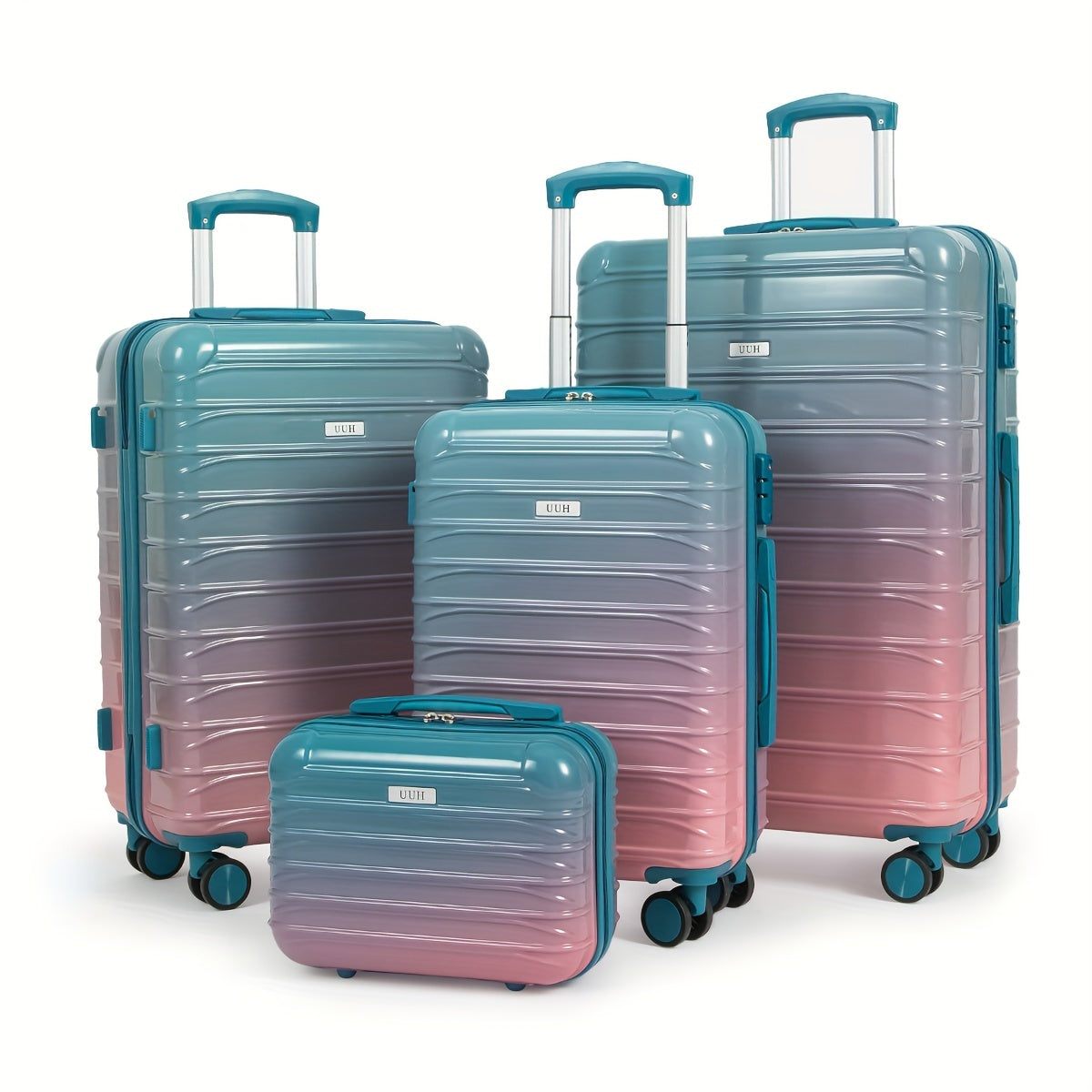 4pcs suitcase, hard-shell suitcase with spinner wheels, TSA lock, travel carry-on luggage - three colors to choose from, buy one get four, girly, bright color