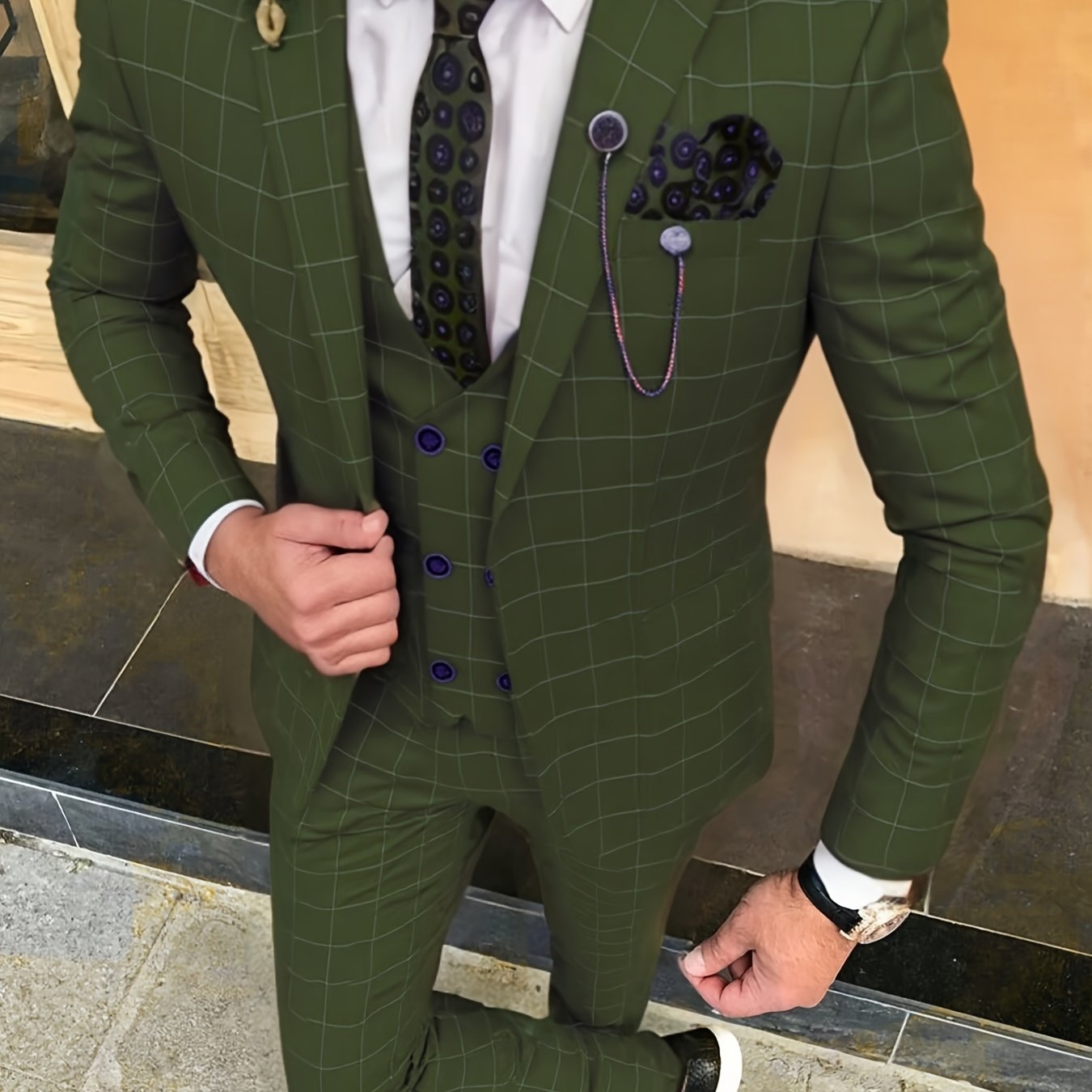 Mens Stylish 3Piece Suits For Formal Wedding Bestman Prom